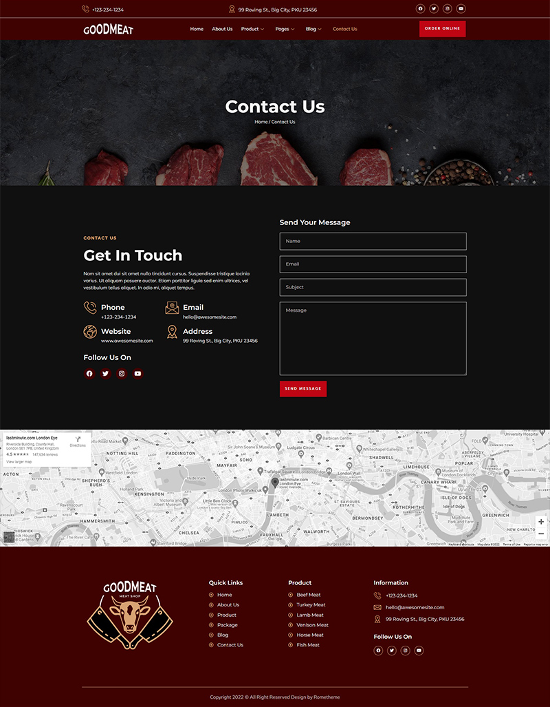 Goodmeat Meat Shop Butcher Elementor Template Kit By Rometheme